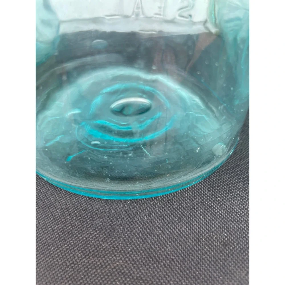 Atlas E-Z Seal Vintage Aqua Blue Glass Mason Jars Wire Bail Set of 3